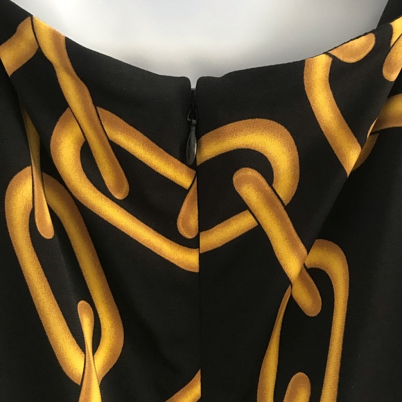 Isaac Mizrahi Gold Chain Black Fit and Flare Dress - Picture 14 of 16